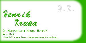 henrik krupa business card